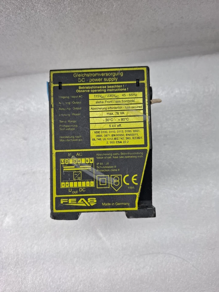 FEAS PSLC243 GLEICHSTROMVERSORGUNG DC POWER SUPPLY 24VOLT 3,0 Amp.